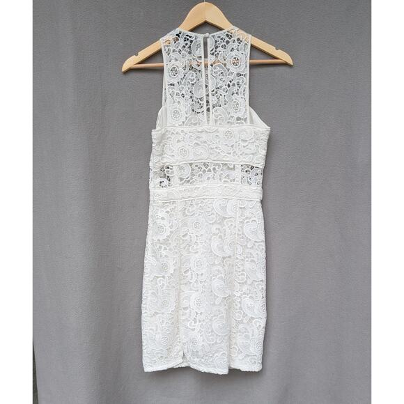 LIKELY (Revolve) White Sheath Lace Halter Neck Midi Dress, size 2 - Picture 2 of 11